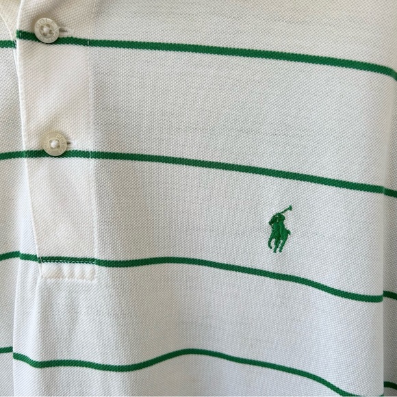 Polo Golf Ralph Lauren men’s white polo with green stripes - Picture 2 of 9